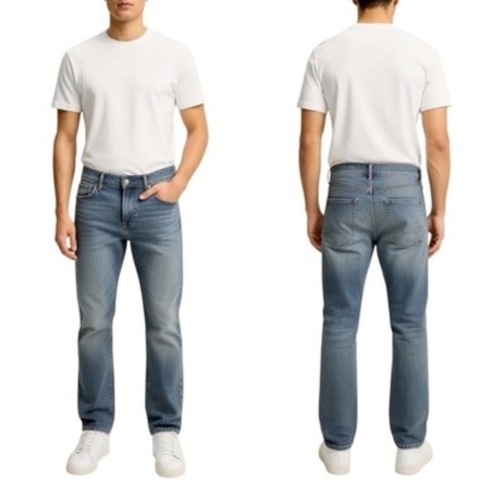 Arizona Jean Co Flex Slim Straight Medium Wash Blue Denim Jeans Sz 32x30 34W VG
